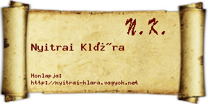 Nyitrai Klára névjegykártya