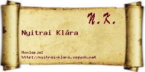 Nyitrai Klára névjegykártya